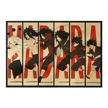 Starinski Crtani film Ninja Anime Plakat Vintage Учиха Madara Kraft-papir za Slikarstvo Dekoracija za Dječju Sobu Plakati i Naljepnice za zid 51x35 cm 