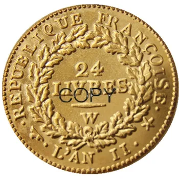 Francuska 1793 - A D W 24 Ливра Kovanice Ustava Zlatne Kovanice 