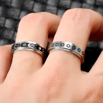 6 mm Obrtni Osnovni prsten za muškarce Srebrne Boje od Nehrđajućeg Čelika Casual Muške Anel Moderan Punk-Спиннер Nakit 