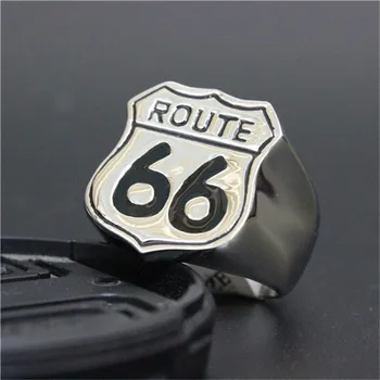 1 kom. Modni nakit US Highway Route 66 Prsten od nehrđajućeg čelika 316L Za muškarce i dječake Super prsten u zapadnom stilu 