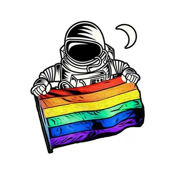 Parada ponosa Astronaut i Zastava LGBT Zabavne Naljepnice Automobile Vodootporan Ukras Individualnost Vinil Auto omot
