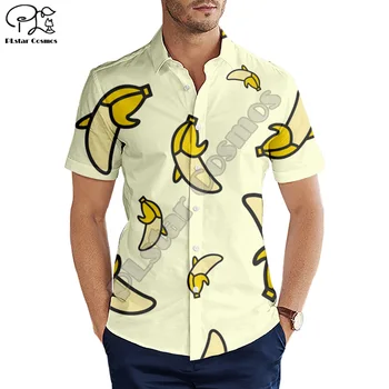 PLstar Svemir Havajski plaže košulje Voćna hrana jedne nove pomodarski pulover 3DPrint Ljetna zabavna majica s ovratnikom kratkih rukava Svakodnevne majice N1 
