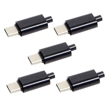 5 kom./lot OTG Host-tip DIY 24-pin USB Tip C USB-C Muške Otpornik 5.1 sa Crnog Poklopca kućišta 