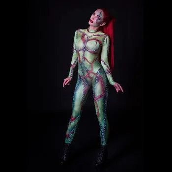 2021 Kostim za Noć vještica Europski i američki ženski Maske odijelo Strave 3D Kombinezon Ubojica Demona Ljubav Živi Cosplay