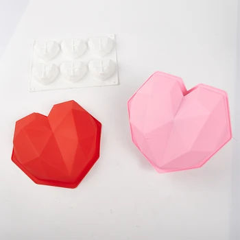 Novi 3D Geometrijski Oblik Za Tortu u Obliku Srca Silikonska Forma Za tortu sa Mini-čekić