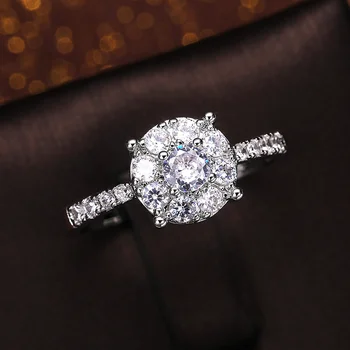 Huitan Šik ženske prstena za prste Večernje srebrne Brilliant Kubni Cirkon kvalitetan Dar za godišnjicu za ljubitelje Modni nakit 