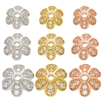 ZHUKOU CZ crystal zlatne/srebrne boje cvjetne kapice od perle za izradu nakita velika/srednja/mala kape od perli zaključke kraj kape model:VH20 