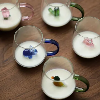 Novost Staklena Krigla s Ručkom Crtani 3D Šalica sa Životinjama Kava Čaj s Mlijekom Doručak Slatka Šalice Lijepe Darove 