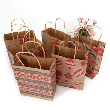 10 kom. Kraft-papir paketa bombonijeru Božićne torbe Pahuljica Božićno Drvce Poklon Pakiranje torbe torbe Casual Stil 