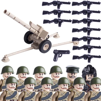 WW2 Vojne Ruski Vojnici Figurice Gradivni Blokovi Oružje Sovjetskog Saveza PPSH Pištolj Topovskih Cigle Mini-dogovor Vojne Igračke Za djecu 