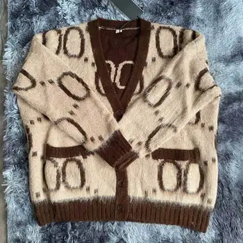Ženski pletene kardigan kaput sa slovima kaki, free ženski džemper, kaput, jesen-zima, toplo topli kaput dugi rukav 