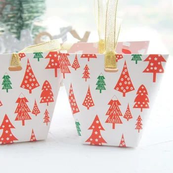 30 kom. čestit Božić Djed Mraz stablo tiskanje Proizvodnja kutija Keksi, Bomboni papirnate kutije Poklon pakiranje kao ukras za stranke 