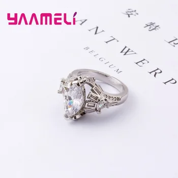 Veleprodaja Prevladavajući Kubni Cirkon Novi Prsten Dijamant od 925 Sterling Srebra Za žene, Ženski Nakit Pravi Kristal 