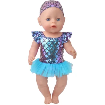 2021 Sirena Kratkom kupaći Kostim Za 17-inčni lutke Baby Born 43 cm, Odjeća za lutke Reborn Baby