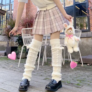 Japanski JK Kawaii Topliji za noge Ženske zimske duge slobodne čizme Nadkoljenice Slatka djevojka-ball Uniforma Pribor za Косплея Трикотажный zaliha