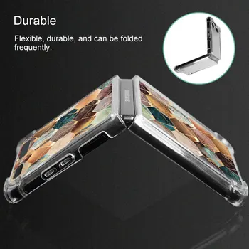 Mramor Geometrijski Art Cover za Samsung Galaxy Z Flip & ZFlip 5G Антидетонационный Prozirna torbica Za Telefon 6,7 