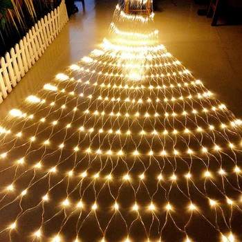 3x3 m 6*4 672 led Mrežaste mrežaste svjetiljke na otvorenom 8 način Božićni Zavjese Vila Gudački lampa za drveća, grmlja Godišnjeg odmora college Vrtni Ukras