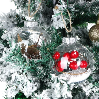 10шт 3-inčni Prozirni Božić Loptu Prozirni Plastični Nakit i Ukras Za zurke Privjesak Privjesak Dar Božićno Drvce Viseći Ukras