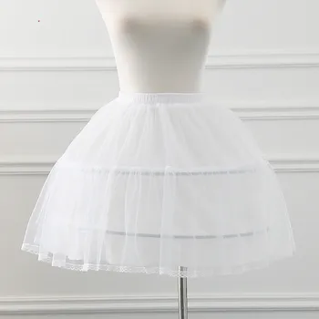Crni ili bijeli 2 Obruča Kratke Donje Suknje za Vjenčanje Lolita Žena Djevojka Donja Suknja Krinolina Krzneni Donja Suknja Suknja-folijom