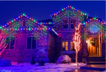 Ulica Vijenac na Novu godinu Zimi 3 M-30 m Visi 0,3-0,5 m Božićni ukras za Kuću na otvorenom led zavjese Сосулька Gudački lampa