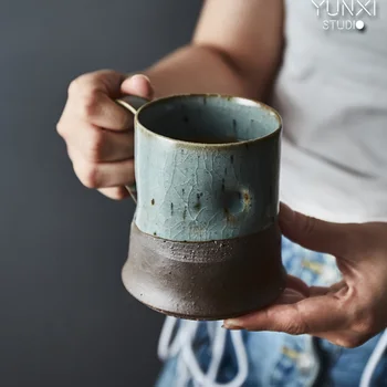 Stakleno keramička krigla ručni rad u japanskom stilu velikog kapaciteta unisex stakleno keramička šalica vode za domaći retro uredski demitasse