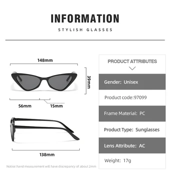 2022 Klasicni Mačje oči Sunčane naočale Za žene i Za muškarce Marke dizajnerske Sunčane naočale Ženski hip-hop Stilu Luksuzne Marine leće, Sunčane naočale
