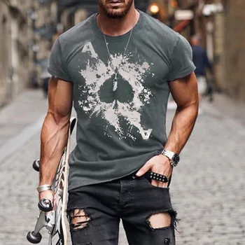 Novi modni muška 3d t-shirt slobodnog rez, крупногабаритная, ljetna s kratkim rukavima, majica sa po cijeloj površini 