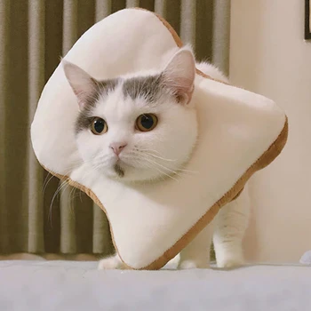 Početna Pas Mačka Štene Prekrasan Crtić Soft Tost Oblik Kruha Ovratnik Marama Pokrivala Za Glavu, Rekvizite
