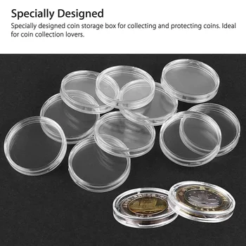 30 mm Prozirno Cijele Plastični Držač Kutije za pilule za kovanice 100 kom. Kovnicama ploče Kutija za čuvanje novca LXY9
