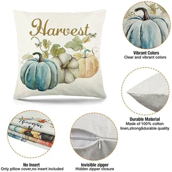 Jesenje Jastučnice 18X18 Set Od 4 jastuk pokriva za Poljodjelstvo Kuće za kauč Na Dan Zahvalnosti Na Otvorenom Navlake za jastuke Kućni dekor