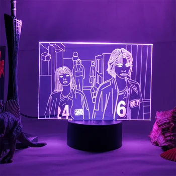 Igra u lignje 3D Lampa Brojka, Maska, Kostim i Uređenje prostorija Ukras RGB noćno svjetlo Neobično led Rasvjeta Poklon Stol za spavaće sobe Dekor stola