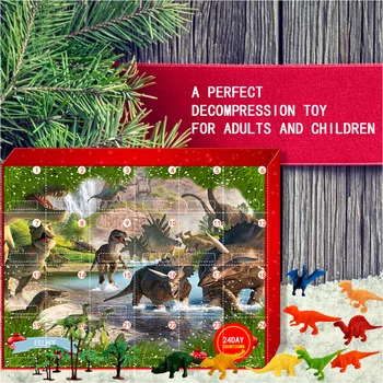 Božićni Odbrojavanje Poklon Set 24 kom. Model Dinosaura Igračka Poklon za Božićne blagdane za djecu