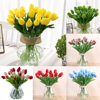 1PC Tulipani Umjetno Cvijeće Latex Tulipani Cvijet Umjetni Buket Lažni Cvijet Mini-Tulipan Za Kućnu Vjenčanje Ukras Cvijeće