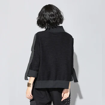 Ispis s буквенным uzorkom Majica Ženski veste Korejski modni pulover Patchwork traka Slobodna Casual odjeća 2021 Proljeće i Jesen