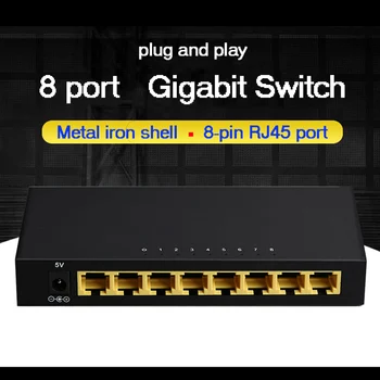 Brzi gigabit ethernet preklopnik Podržava automatsko prebacivanje 100/1000 Mb / s RJ45 Razdjelnik hub Ethernet Mreže Smart switch