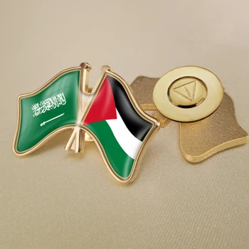 Saudijska Arabija i Palestina Prešla Dvostruke Zastave Prijateljstva Igle za лацканов Broševi Ikone