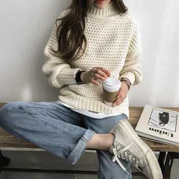 2021 Ženski jesensko-zimski vuneni džemper s puž ' s cut u japanskom stilu, prijatan je pletene kardigan, pulover dugih rukava