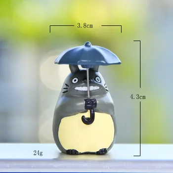 Гибли Anime Totoro Kišobran Figurice Igračke Stolni Auto Ukras Hayao Miyazaki Vilinski Vrt Mahovine Minijaturni Pribor za dom