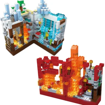 Tvorac Fer rudnika Moj Svijet Pakleni Džungli sa figurama Cigle Igračke za djecu Tvorac Dizajna građevinskih blokova