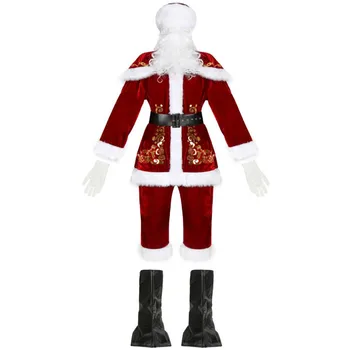 Raskošan Božićni Odijelo Cosplay Par Odjeća Djeda Mraza Uniforma Nova Godina Božićni Маскарадное haljina Za odrasle Muškarce žene 
